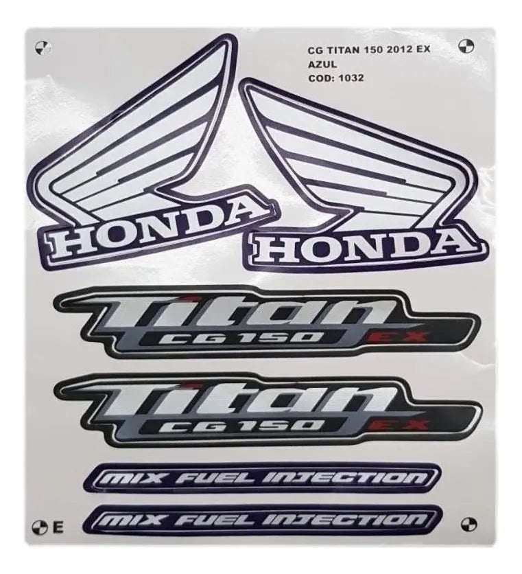 Faixa Adesiva Honda Titan 150 EX 2012 Modelo Original Azul Metálico - Qualidade Premium e Acabamento Perfeito