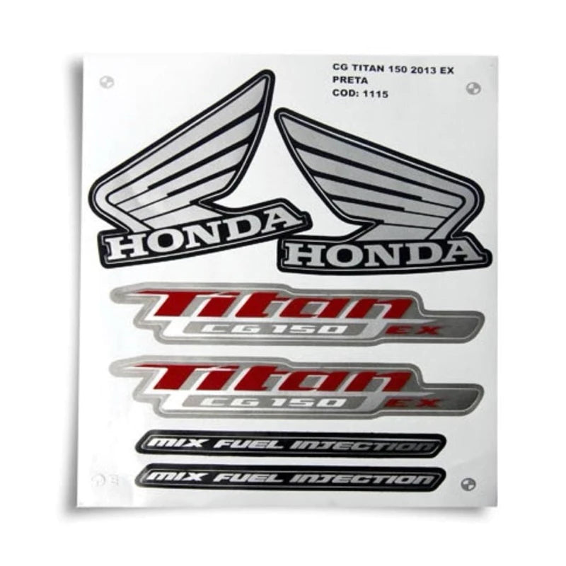 Faixa Adesiva Honda Titan 150 EX 2013 Modelo Original Preta - Qualidade Premium e Acabamento Perfeito