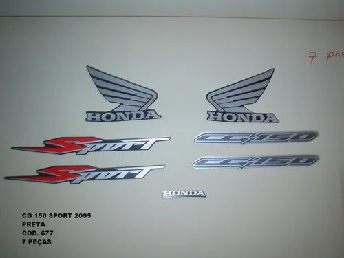 Kit Completo de Adesivos Yamaha TIT150 SPORT 2005 - Cor Preta
