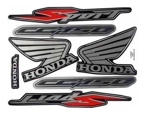 Kit Completo de Adesivos Yamaha TIT150 SPORT 2005 - Cor Preta