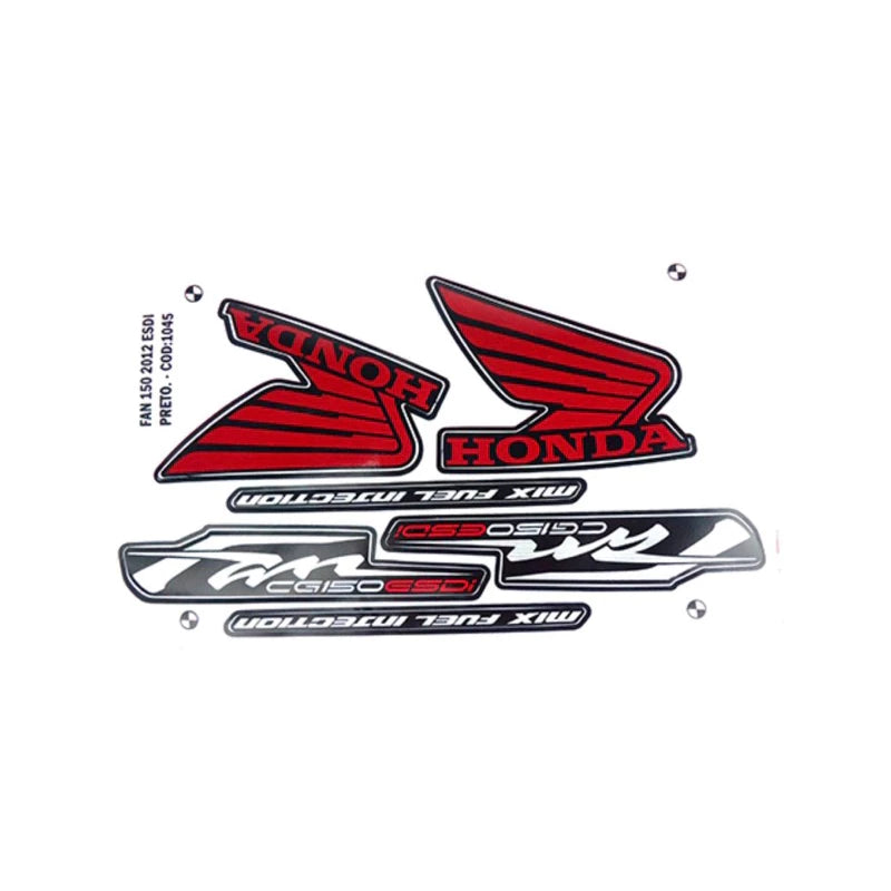 Faixa Adesiva Honda Titan 150 FAN ESDI 2012 Preta - Qualidade Premium e Acabamento Perfeito