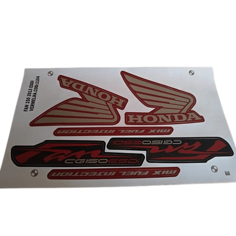 Faixa Adesiva Honda Titan 150 FAN ESDI 2013 Vermelha - Qualidade Premium e Acabamento Perfeito