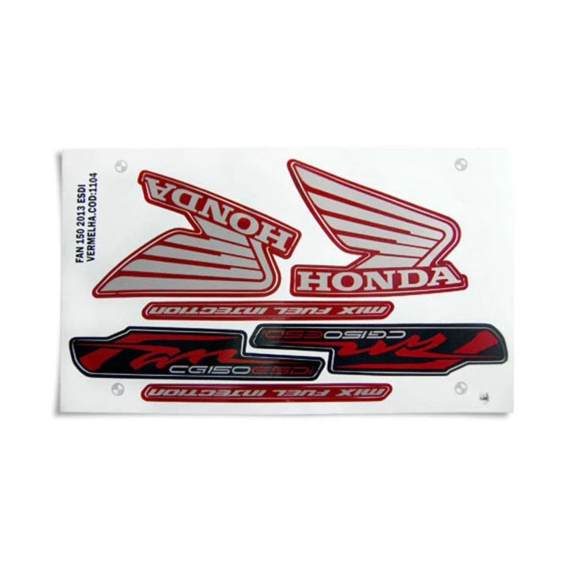 Faixa Adesiva Honda Titan 150 FAN ESDI 2013 Vermelha - Qualidade Premium e Acabamento Perfeito