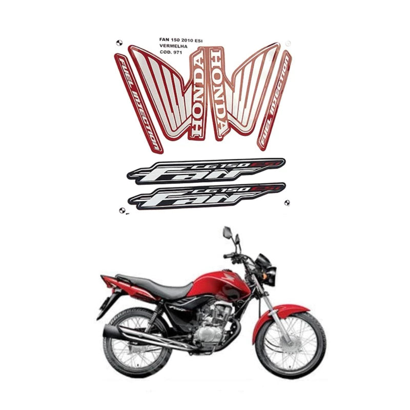 Faixa Adesiva Honda Titan 150 FAN ESI 2010 Vermelha - Qualidade Premium e Acabamento Perfeito