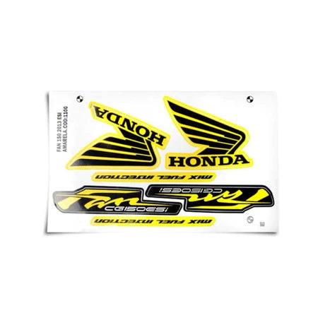 Faixa Adesiva Honda Titan 150 FAN ESI 2013 Modelo Original Amarela - Qualidade Premium e Acabamento Perfeito
