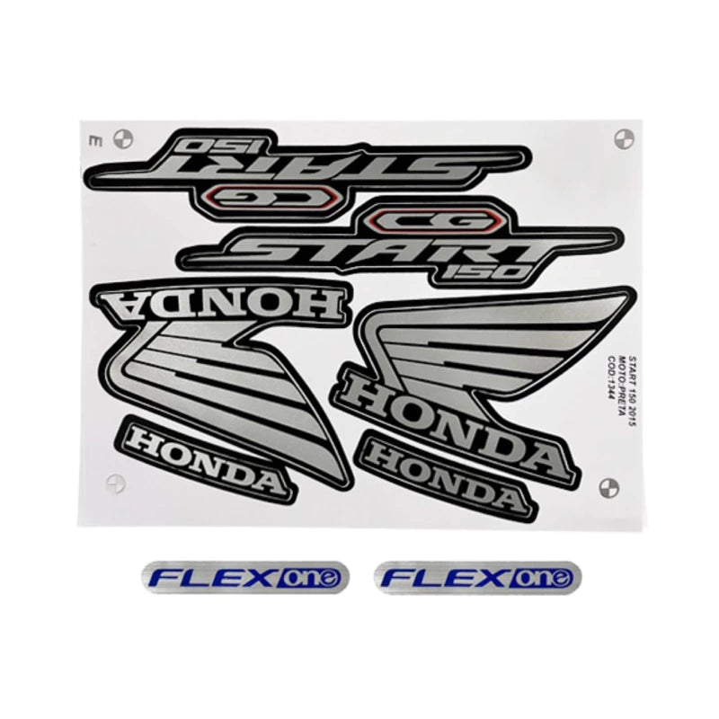 Faixa Adesiva Honda Titan 150 START 2015 Modelo Original Preta - Qualidade Premium e Acabamento Perfeito