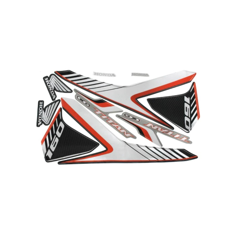 Kit Completo de Adesivos Honda Titan 160 2018 - Cor Preto