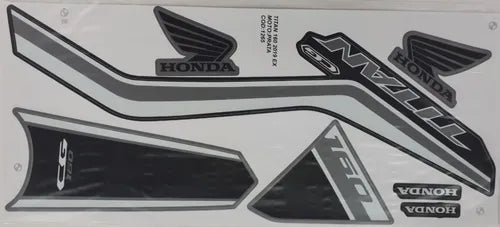 Kit Completo de Adesivos Honda Titan 160 2019 - Cor Prata