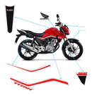 Kit Completo de Adesivos Honda Titan 160 2019 - Cor Vermelho