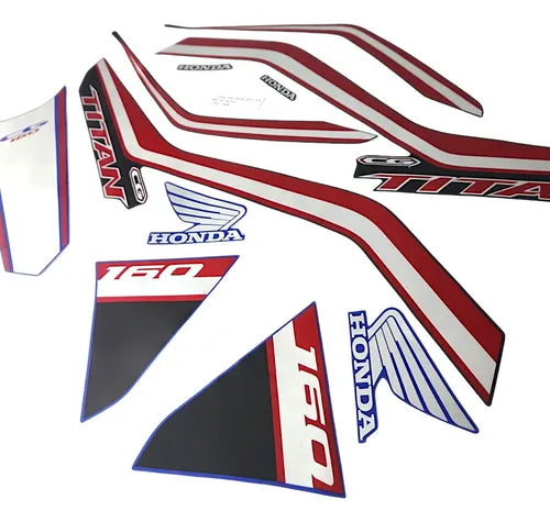 Kit Completo de Adesivos Honda Titan 160 2020-21 - Cor Azul Perolizado