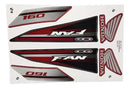 Kit Completo de Adesivos Yamaha TIT16 FAN 2017 - Cor Vermelha