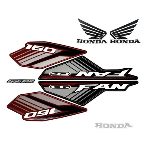 Kit Completo de Adesivos Yamaha TIT16 FAN 2019 - Cor Vermelha