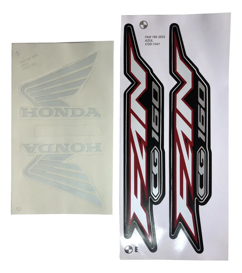 Faixa Adesiva Honda Titan 160 Fan 2022 Azul-Perolizado - Código 1341
