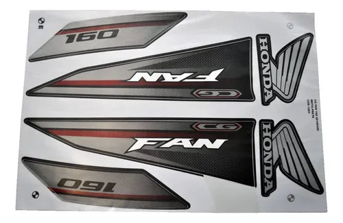 Kit Completo de Adesivos Yamaha TIT16 FAN ESDI 2016 - Cor Preta