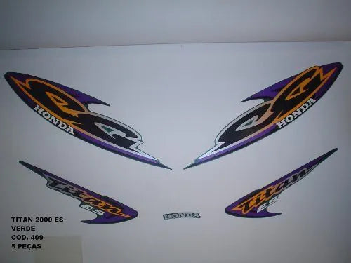 Kit Completo de Adesivos Honda Titan 125 ES 2000 - Cor Verde