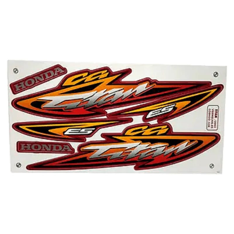 Kit Completo de Adesivos Honda Titan 125 ES 2003 - Cor Vermelha