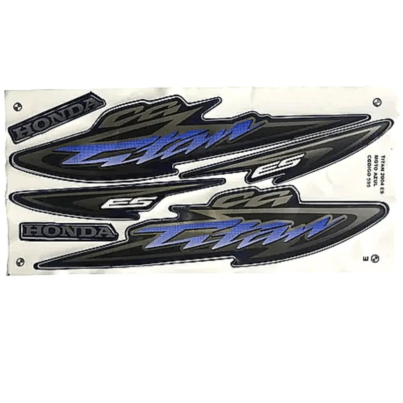 Kit Completo de Adesivos Honda Titan 125 ES 2004 - Cor Azul