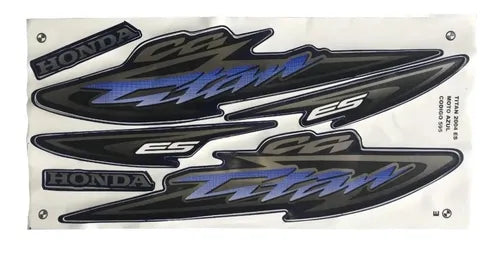 Kit Completo de Adesivos Honda Titan 125 ES 2004 - Cor Azul