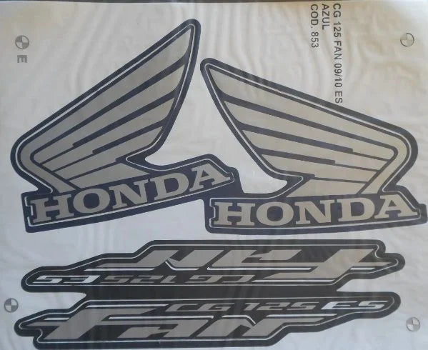 Kit Completo de Adesivos Honda Titan Fan 125 ES 2009/10 - Cor Azul