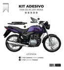 Kit Completo de Adesivos Honda Titan Fan 125 ES 2011 - Cor Roxo