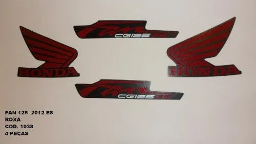 Kit Completo de Adesivos Honda Titan Fan 125 ES 2012 - Cor Roxo