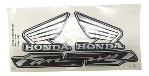 Kit Completo de Adesivos Honda Titan Fan 125 KS 2013 Azul - Qualidade Premium e Acabamento Perfeito