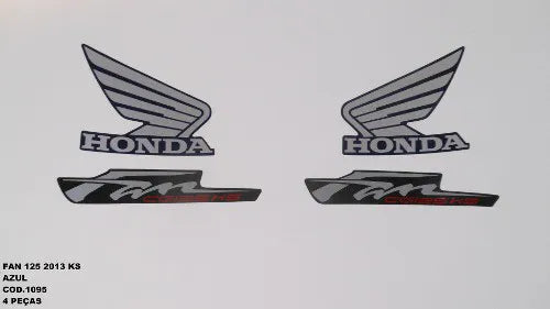 Kit Completo de Adesivos Honda Titan Fan 125 KS 2013 Azul - Qualidade Premium e Acabamento Perfeito
