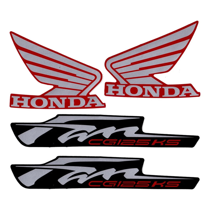 Kit Completo de Adesivos Honda Titan Fan 125 KS 2013 Vermelha - Qualidade Premium e Acabamento Perfeito