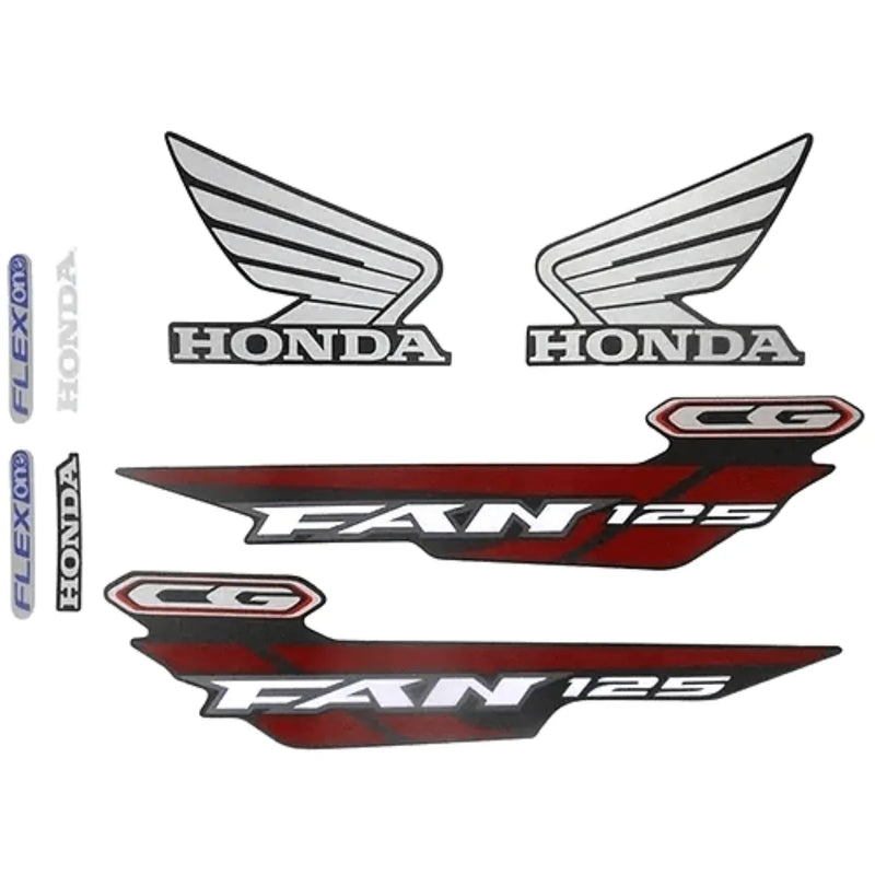 Kit Completo de Adesivos Honda Titan Fan 125 KS 2015 Preta - Qualidade Premium e Acabamento Perfeito