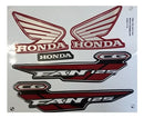 Kit Completo de Adesivos Honda Titan Fan 125 KS 2015 Vermelha - Qualidade Premium e Acabamento Perfeito