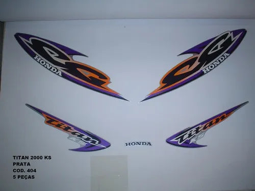 Kit Completo de Adesivos Honda Titan 125 KS 2000 Prata - Qualidade Premium e Acabamento Perfeito