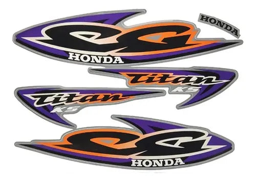 Kit Completo de Adesivos Honda Titan 125 KS 2000 Prata - Qualidade Premium e Acabamento Perfeito