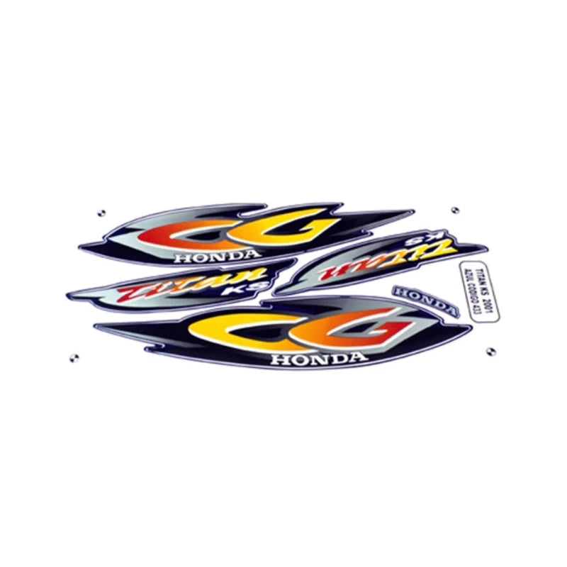 Kit Completo de Adesivos Honda Titan 125 KS 2001 Azul - Qualidade Premium e Acabamento Perfeito