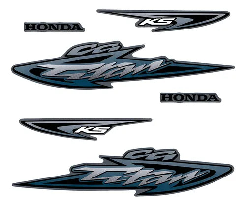 Kit Completo de Adesivos Honda Titan 125 KS 2003 Prata - Qualidade Premium e Acabamento Perfeito
