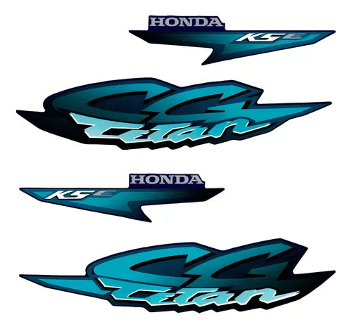 Kit Completo de Adesivos Honda Titan 125 KSE 2002 Azul Metálico - Qualidade Premium e Acabamento Perfeito