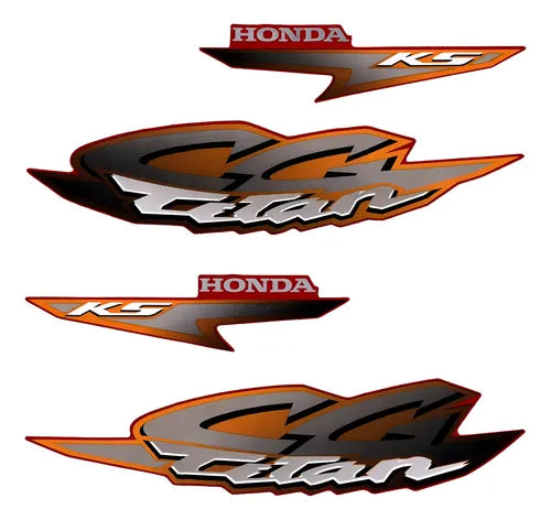 Kit Completo de Adesivos Honda Titan 125 KSE 2002 Vermelha - Qualidade Premium e Acabamento Perfeito
