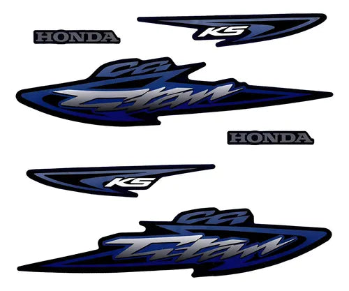 Kit Completo de Adesivos Honda Titan 125 KSE 2003 Azul Metálico - Qualidade Premium e Acabamento Perfeito