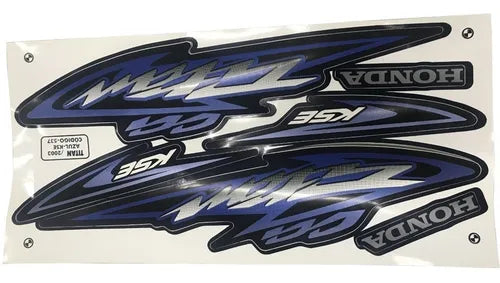 Kit Completo de Adesivos Honda Titan 125 KSE 2003 Azul Metálico - Qualidade Premium e Acabamento Perfeito