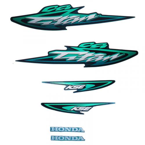Kit Completo de Adesivos Honda Titan 125 KSE 2003 Verde - Qualidade Premium e Acabamento Perfeito