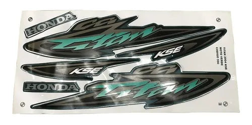 Kit Completo de Adesivos Honda Titan 125 KSE 2004 Verde - Qualidade Premium e Acabamento Perfeito