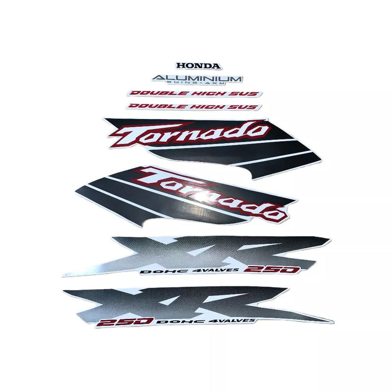 Kit Completo de Adesivos Honda XR 250 Tornado 2003 Branca - Qualidade Premium e Acabamento Perfeito