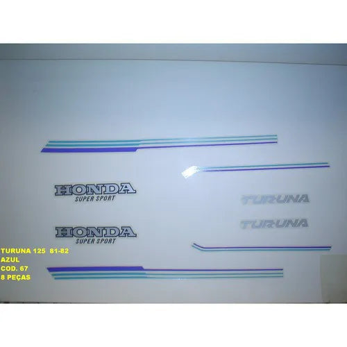 Kit Completo de Adesivos Honda Turuna 1981-82 - Cor Azul