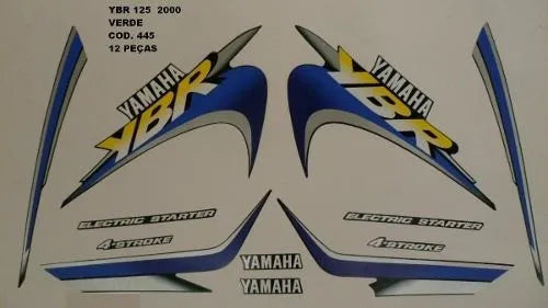 Kit Completo de Adesivos Yamaha YBR 125 2000 - Cor Verde