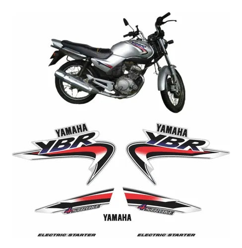 Kit Completo de Adesivos Yamaha YBR 125 2002 - Cor Prata