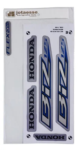 Faixa Adesiva Honda BIZ 125 ES 2015 Prata - Modelo Original - Qualidade Premium e Acabamento Perfeito