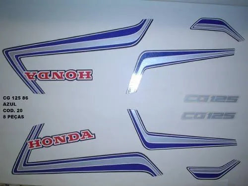 Faixa Adesiva Honda CG 125 1986 Original Azul - Qualidade Premium e Acabamento Perfeito