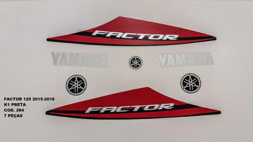 Faixa Adesiva Yamaha Factor 125 KI 2015/2016 Original Preta - Qualidade Premium e Acabamento Perfeito