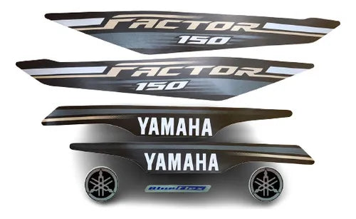 Kit Completo de Adesivos Yamaha Factor 150 ED 2019-21 - Cor Preto