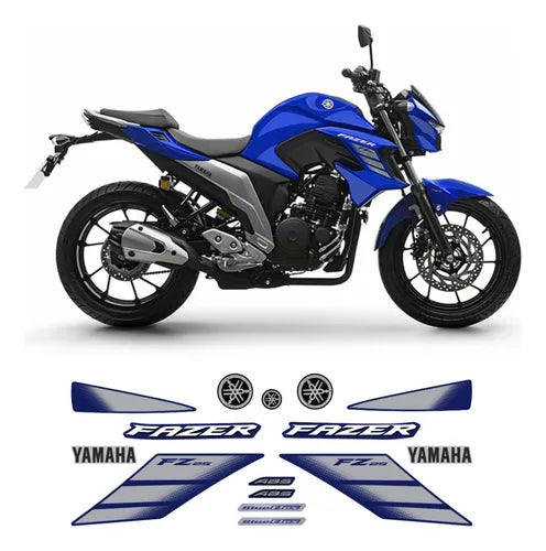 Faixa Adesiva Yamaha Fazer 250 FZ 2022 Original Azul - Qualidade Premium e Acabamento Perfeito
