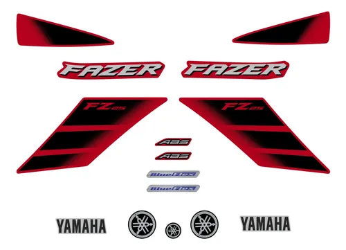 Faixa Adesiva Yamaha Fazer 250 FZ 2022/2023 Original Vermelha - Qualidade Premium e Acabamento Perfeito
